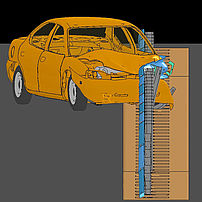 Crash barrier impact simulation with TB32