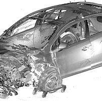 Scan of a vehicle after a collision at a crossroads
