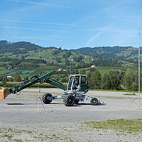 Noise emission measurement of a digger at the DTC test site