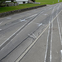 Marking tracks at the accident site