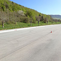 Test track braking area
