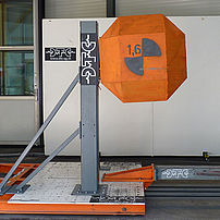500 kJ impactor on the sled catapult of the vertical system